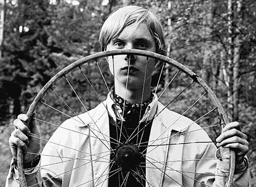 Lennart with old wheel in the summer of 1967
